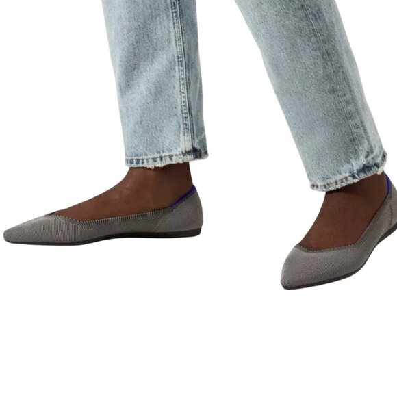 Rothy's The Point Flats Shoes Women 8 Cloud Grey Classic Comfortable Lightweight - Picture 1 of 10